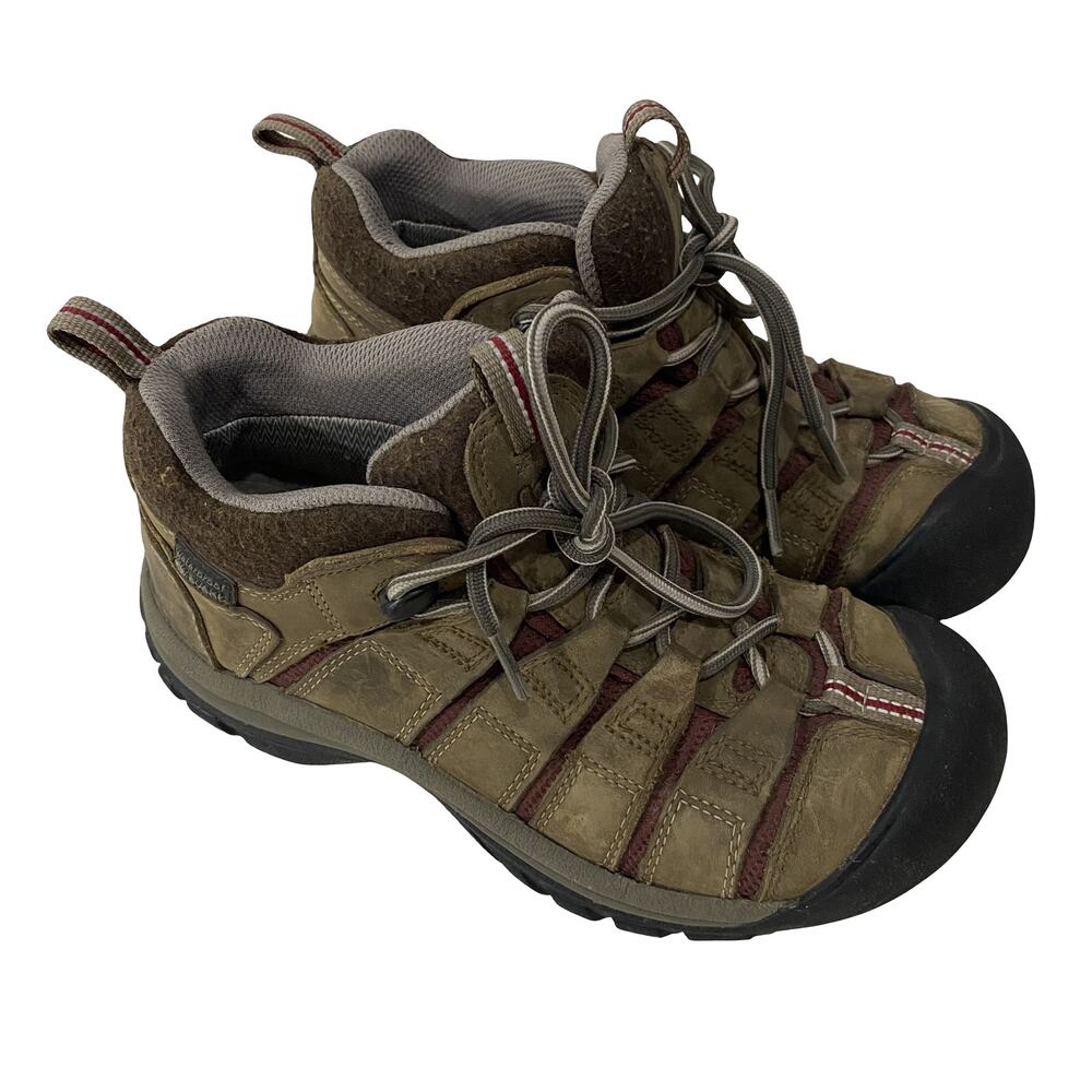 KEEN Women's Brown Leather Waterproof Hiking Boots, Size: 6.5
